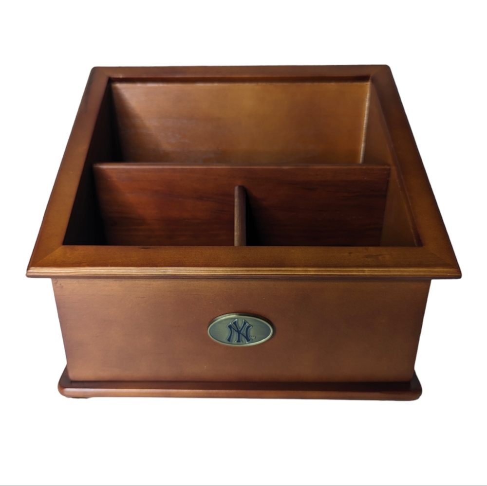New York Yankees TV Remote Caddy Wooden Desk Decor